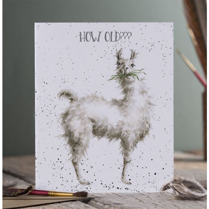 Wrendale Designs "How Old???" Llama Birthday Card